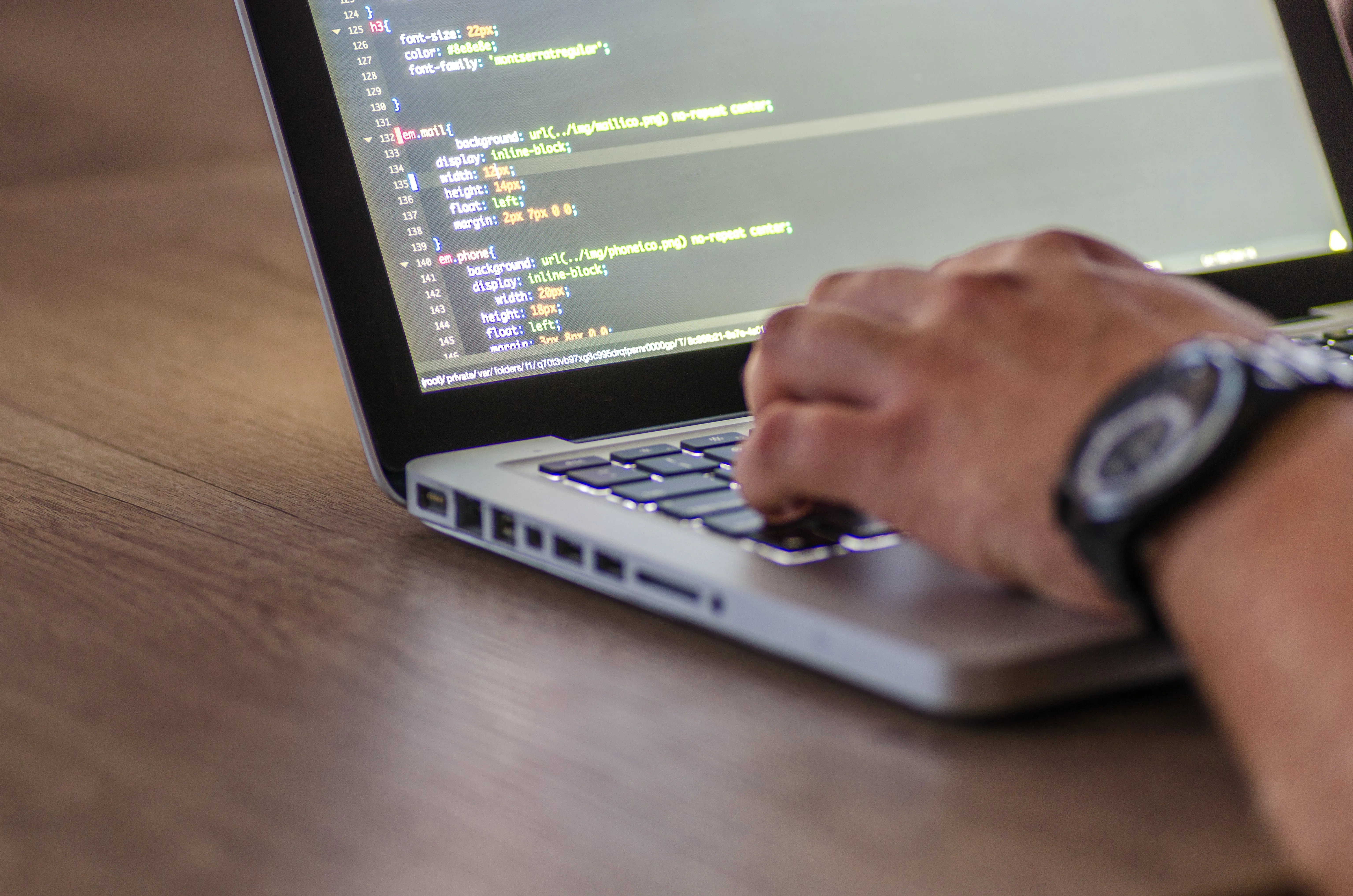 Code on a laptop screen